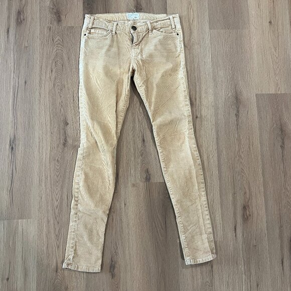 Current / Elliott Tan Beige Cream Corduroy Pants Jeans Skinny Size 29 - Picture 3 of 7